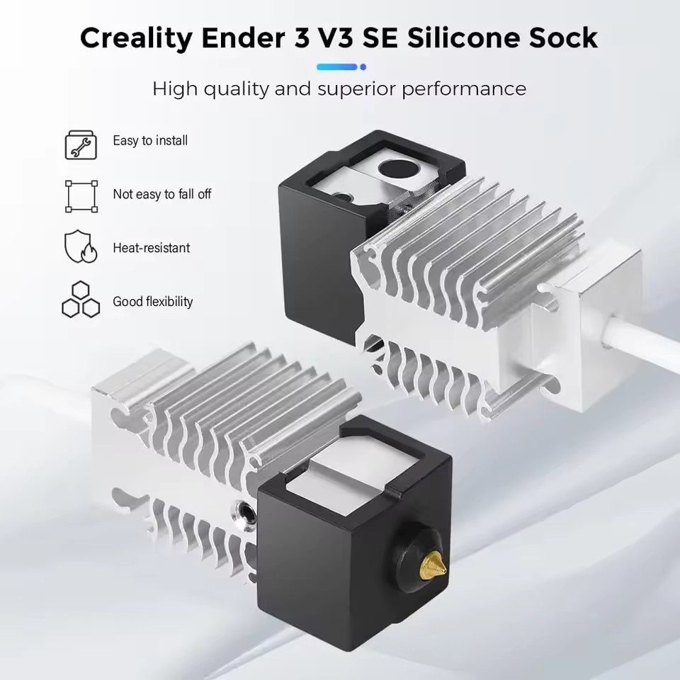 غطاء سيليكون مقاوم للحرارة من  - مراجعة Creality Printer Ender 3 V3 وسعره